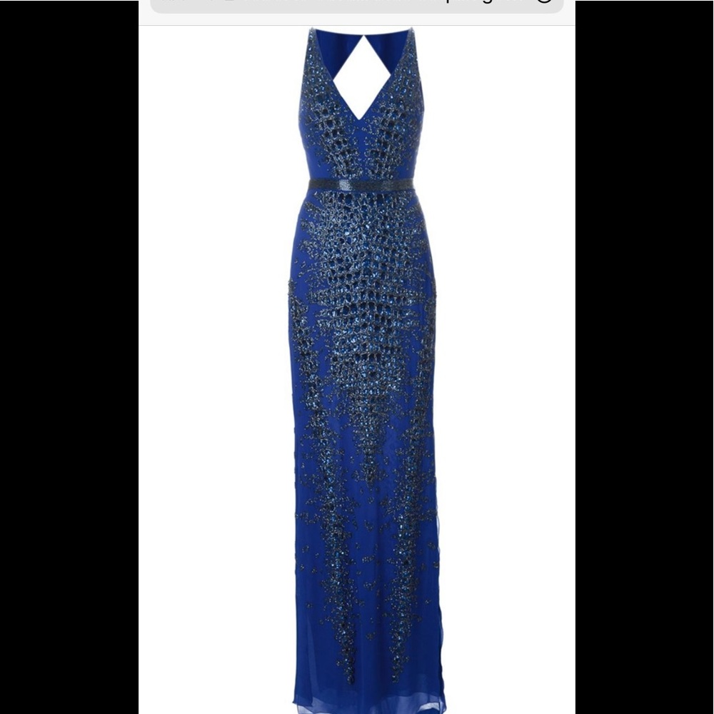 Roberto Cavalli Navy Blue Sequin Evening Gown - Picture 4 of 8